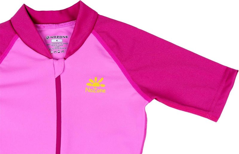 Nozone Bahia Kids Sun Protective One-Piece Swimsuit for Girls, Quick Drying, UPF 50+ 6 Bahama/Fuchsia