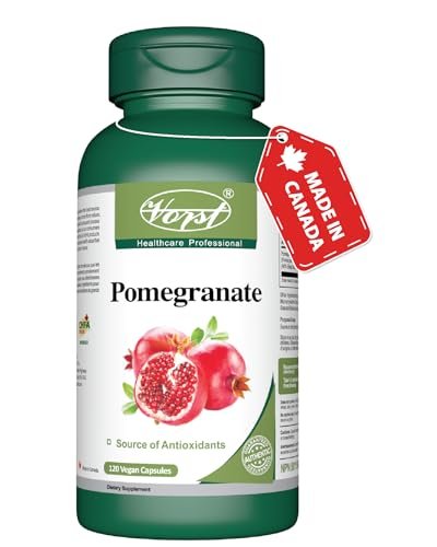 VORST Pomegranate Extract 3000mg Raw Equivalent 120 Vegan Capsules | Source of Antioxidants & Ellagic Acid | Nitric Oxide Supplement | Powder Pills | 1 Bottle