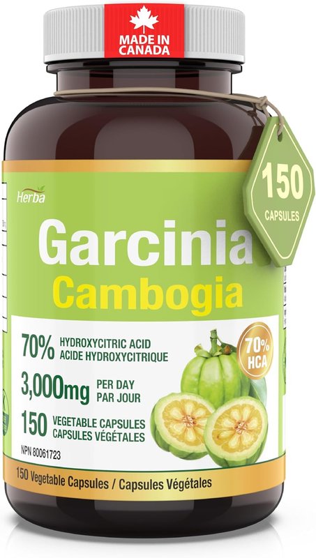 Herba Garcinia Cambogia Extract – 150 Capsules | 3000mg Per Day | 70% HCA | Extra Strength | Maintain Blood Sugar Levels | Healthy Glucose Metabolism | Highest Potency Pills for Women & Men | Made in Canada | 150 Capsules 150 count (Pack of 1)