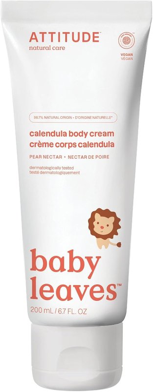 ATTITUDE Body Cream for Baby, Made in Canada, EWG Verified, Made with Naturally Derived Ingredients, Vegan, Pear Nectar, 200 mL Pear Nectar 200 ml (Pack of 1)