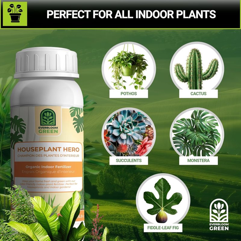 Houseplant Hero - Indoor Organic Liquid Fertilizer - Natural Indoor Plant Food (500ml / 16.9oz)