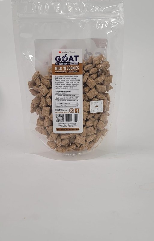 Happy Days Goat Milk n' Cookies 190g - Natural Training Treats with Peanut Butter | for Dogs