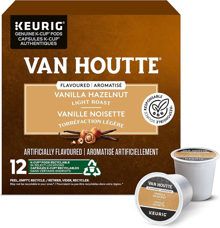 Van Houtte Vanilla Hazelnut K-Cup Coffee Pods, 12 Count For Keurig Coffee Makers Vanilla Hazelnut 12 Count ( Pack of 1 )