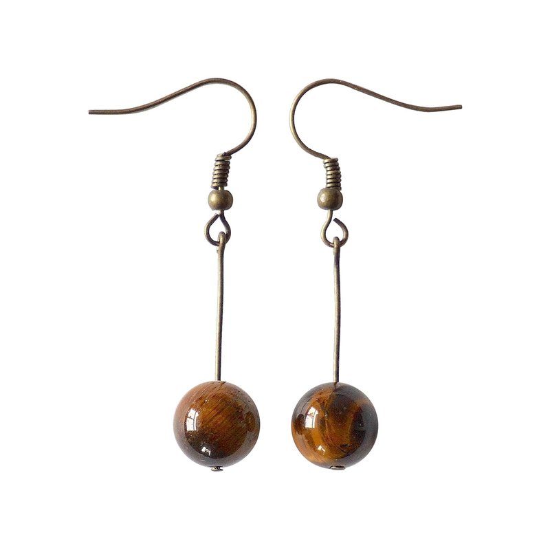 NEW Designs by Nature Gems Tiger's Eye Crystal Earrings, June Birthstone Jewelry, In Antique Bronze, Genuine Raw Crystal, Handmade in Canada