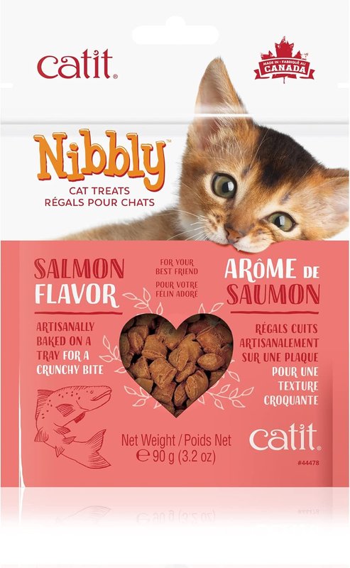 Catit Nibbly Cat Treats-Salmon Flavour-90 G (3.2 Oz), 1 Pouch