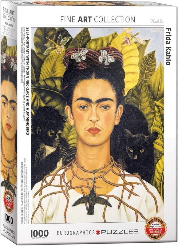 Frida Kahlo-Self Portrait with Thorn Necklace and Hummingbird 1000 Piece Puzzle