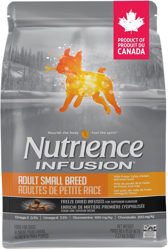 Nutrience Infusion Healthy Adult Small Breed Dog Food, 2.27 kg (5 lbs), Freeze-Dried Canadian Chicken Liver, Dry Dog Food, Nourriture Pour Chien, Manger Pour Chien