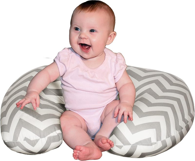 Jolly Jumper Baby Sitter Cushion, Grey/White Chevron