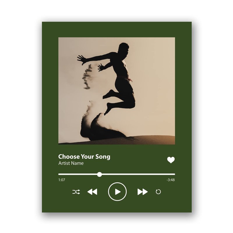 [SF Customizables] Personalized Picture Solid Background With Timer Album Cover Music Player Print Wall Art