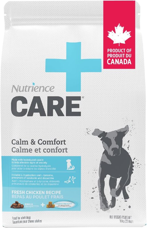 Nutrience Care Calm & Comfort Dog Food, 10 kg (22 lb), Fresh Canadian Chicken, Grain & Gluten Free, Dry Dog Food, Nourriture Pour Chien, Manger Pour Chien