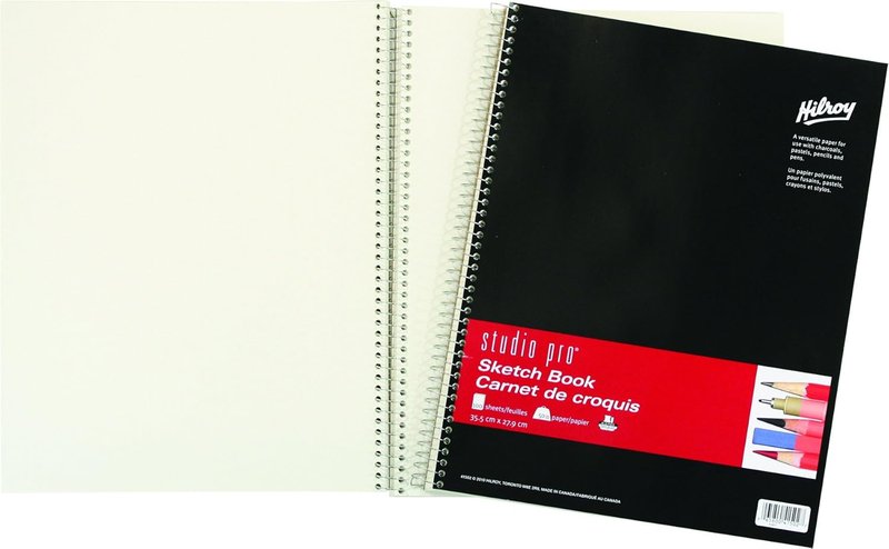 Hilroy Studio Pro Twin Wire Sketchbook, 11 X 14 Inches, 100 Sheets, Black (41502)