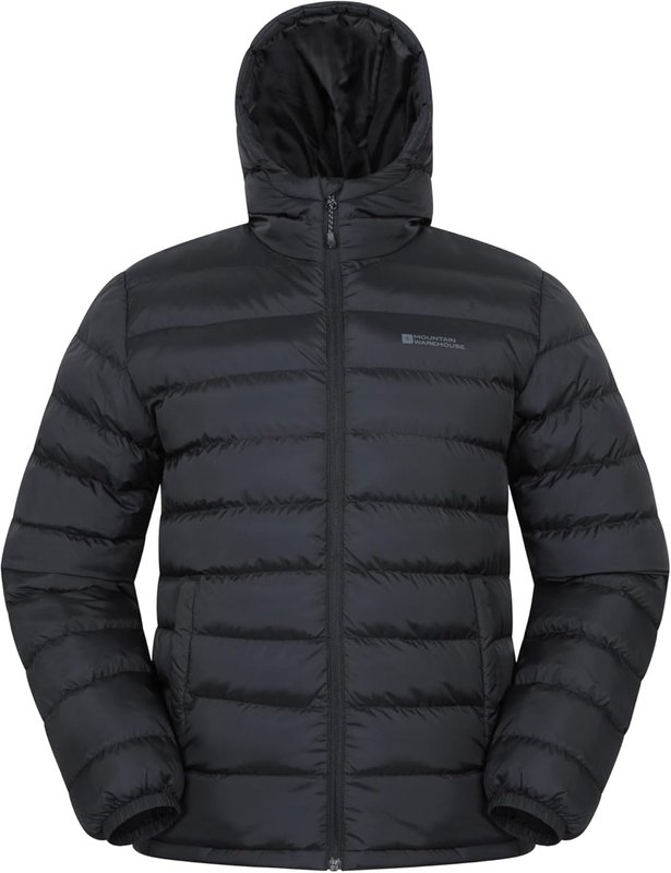 Mountain Warehouse Seasons Mens Puffer Jacket - Lightweight Coat Large Black