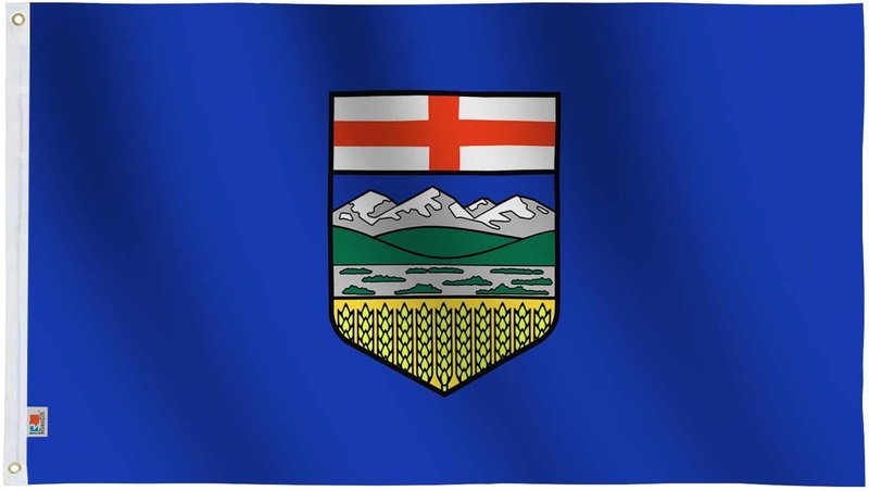 Double Sided Canada Alberta Flag 3' X 5' Large,100D Thick Polyester Quadruple Stitched Fly Ends- Indoor/Outdoor Canadian Province AB Flags 36x60inch Yard Decoration