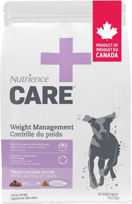 Nutrience Care Weight Management Dog Food, 10 kg (22 lb), Fresh Canadian Chicken, Grain & Gluten Free, Dry Dog Food, Nourriture Pour Chien, Manger Pour Chien