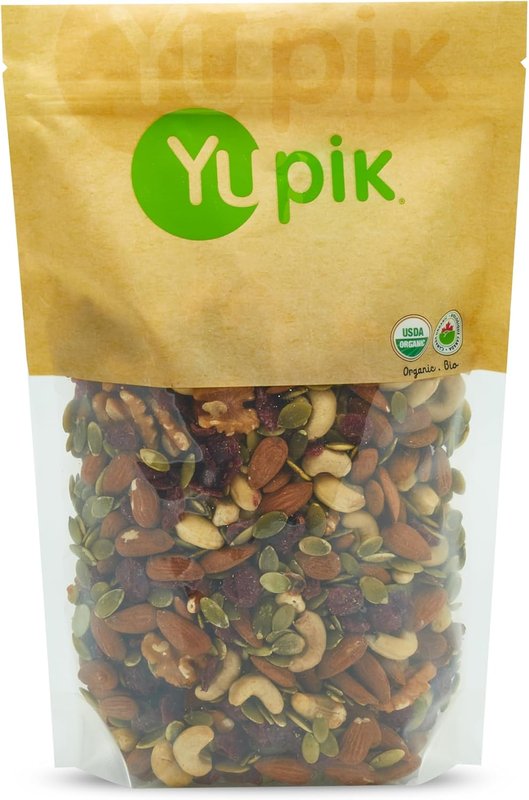 Yupik Organic Protein Boost Mix, 1kg, A Blend of Cashew, Almonds, Pumpkin Seeds, Walnuts & Cranberries, GMO Free, Gluten Free, Salt Free, Cholesterol Free, Source of Fiber & Iron 1 kg (Pack of 1)