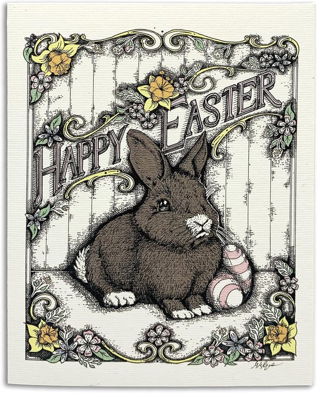 Sapphorica Creations Henry the Bunny Hand-Illustrated Art Card