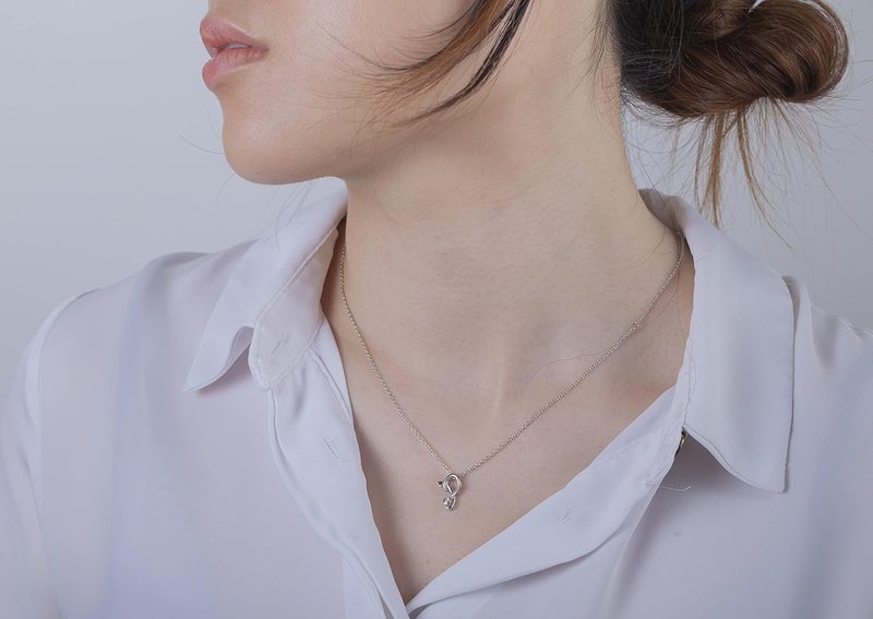 Sterling Silver Initial Pendant Necklace with Canadian Diamond, Select Your Initial A, B, C, D, E, F, G, H, I, J, K, L, M, N, O, P Q R S T U V W X Y Z | POLAR LIGHT DIAMONDS