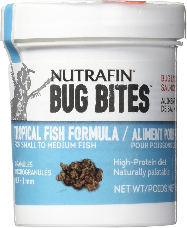 Nutrafin Bug Bites Tropical Formula – 0.25-1.0 mm granules Tetra/Rasboras/Danios