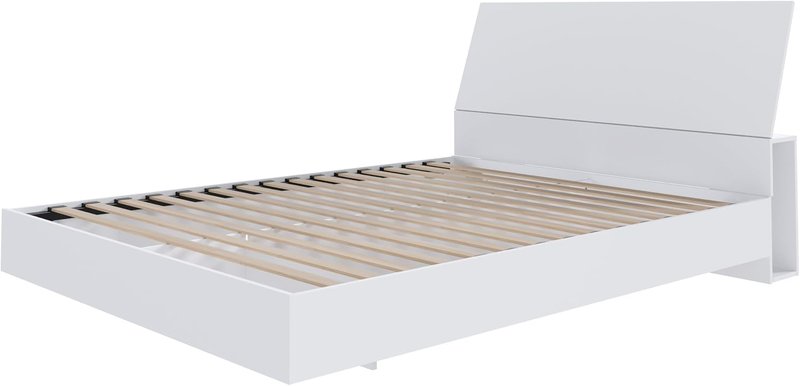 Nexera Porter 2-Piece Floating Platform Bed Set, White, Double Full White