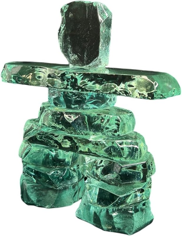 7.5" Clear Kiln Formed Glass Inukshuk