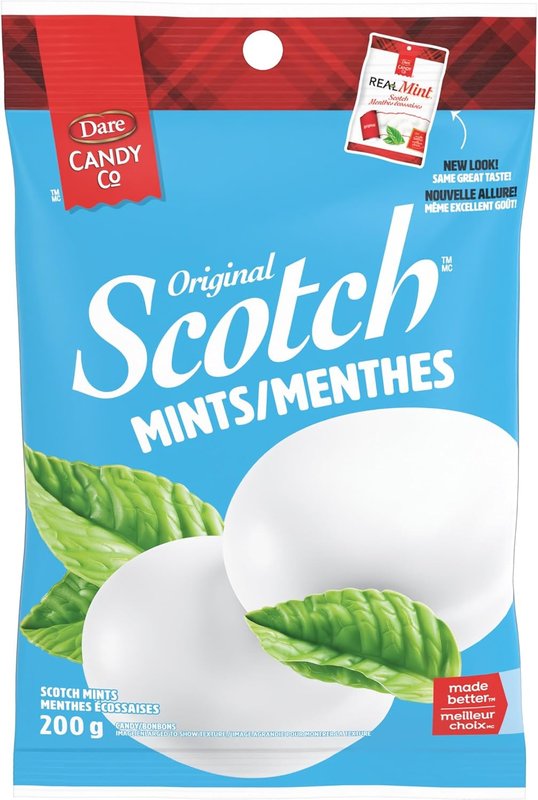 Dare Candy Co Original Scotch Mints - Chewy Centre Coated in a Hard Minty Shell, Mint Candy Made with Natural Mint Flavour, 200g Peppermint 200g