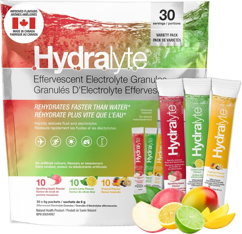 HydraLyte Electrolyte Powder, Low Sugar Electrolyte Packets Designed for Rapid Hydration, Safe Hydration for All Ages - Made with All Natural Ingredients, 30 Servings, Tropical Variety Tropical Variety 30 Servings (Pack of 30)