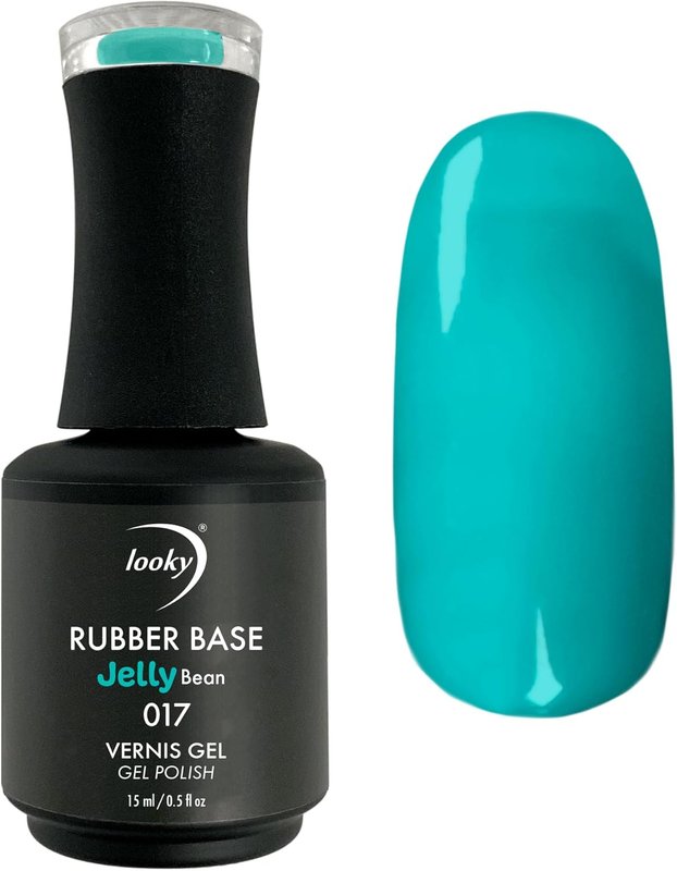 LOOKY #017 Jelly Bean Rubber Base Gel Polish - Nail Protector & Corrector, Translucent Nude Shades, Strengthens & Corrects Imperfections | 15ml