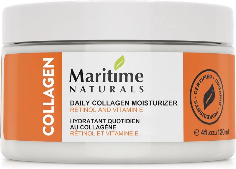 Maritime Naturals Daily Collagen Moisturizer, Retinol Cream, Collagen, Jojoba Oil, & Vitamin E, Face Cream for Women & Men, Made with Organic Ingredients, 120 ml