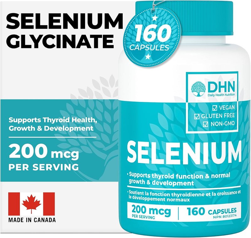 Extra Strength Max Absorb Selenium Glycinate 200 mcg | 160 Capsules | Superior Form of Selenium for Increased Absorption & Bioavailability | Digestion Friendly | Third Party Tested | Canadian Made, Quality Assured