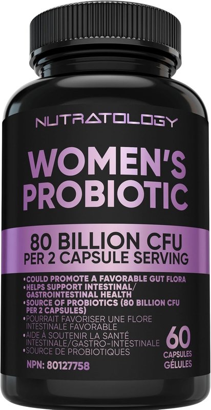 Nutratology Probiotics for Women - 40 Billion CFUs Per Capsule - 80 Billion CFUs Per Serving - Bloating Relief & Digestion - 4 Strains of Womens Probiotic for Gut Health - 60 Capsules 60 count (Pack of 1)