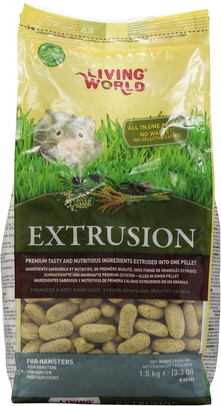 Living World Extrusion Hamster Food, 3.3-Pound, Pillow Bag