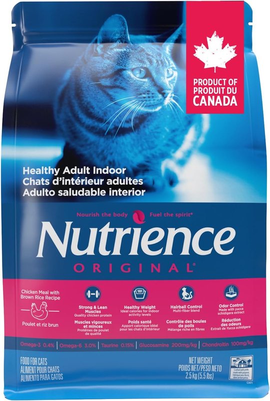Nutrience Original Healthy Adult Indoor - Chicken Meal & Brown Rice - 2.5 kg (5.5 lbs)