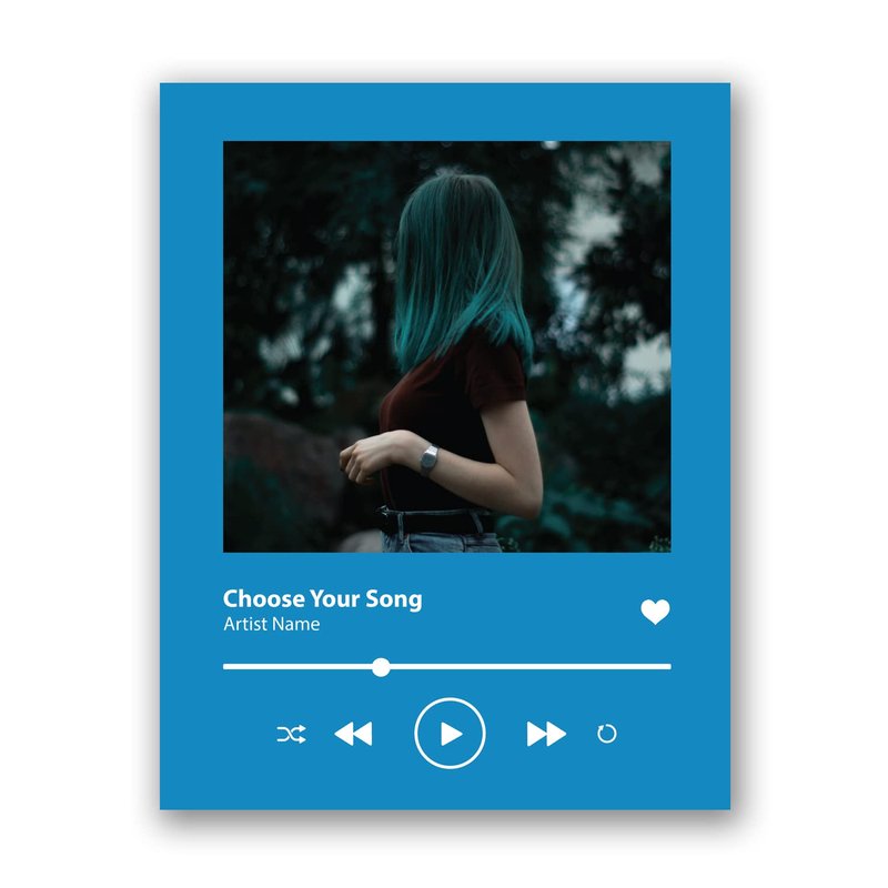 [SF Customizables] Personalized Picture Solid Background Album Cover Music Player Print Wall Art