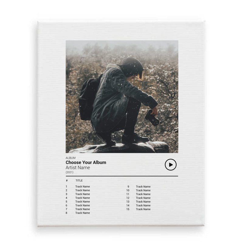 [SF Customizables] Personalized Album Song List Cover Music Player Print Wall Art [Canvas Print]