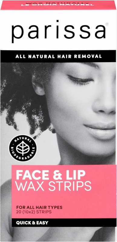 Parissa Face & Lip Wax Strips | Ready-to-Use Small Strips for Facial Hair Removal, Biodegradable & Skin-Safe | At-Home Waxing Kit for Upper Lip, Chin & Face with Post-Wax Ultra Soothe Oil | 20 Strips (10 x 2) White