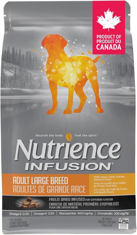 Nutrience Infusion Healthy Adult Large Breed Dog Food, Freeze-Dried Canadian Chicken Liver, 10 kg (22 lbs), Dry Dog Food, Nourriture Pour Chien, Manger Pour Chien 10 kg (Pack of 1)