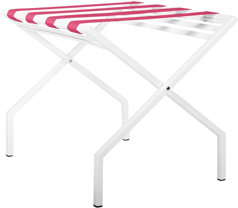 Innit Designs 11.02.05n Suba Nylon Strapped Luggage Stand, Pink On White
