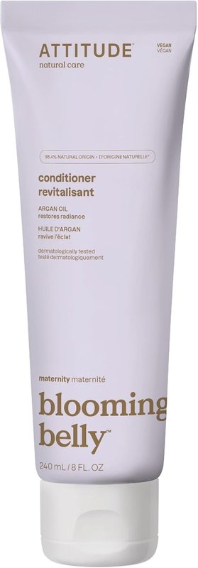 ATTITUDE Pregnancy Conditioner, Made in Canada, Dermatologically Tested, Plant and Mineral-Based, Vegan Maternity Hair Care Products, Argan Oil, 240 mL