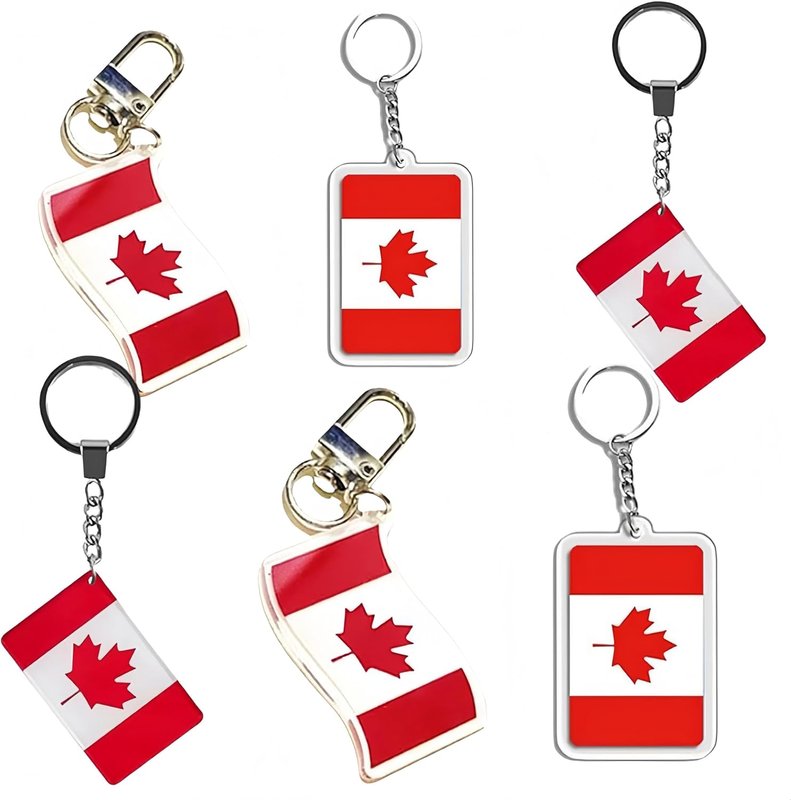 Canadian flag pin Keychains,Maple Leaf & Flag Keyrings for Men/Women - Patriotic Souvenirs & Gifts. 6pcs Canada Flag Keychains