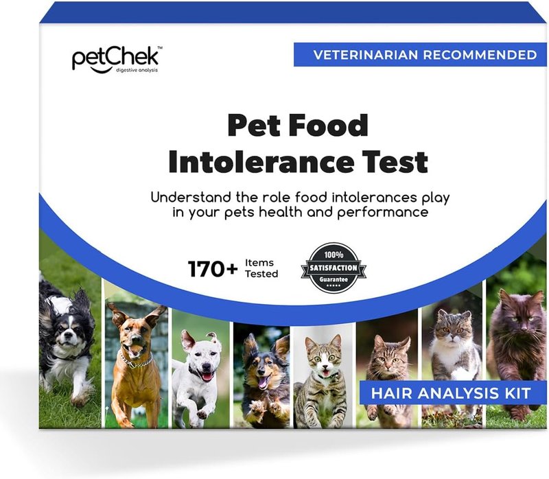 gutChek Pet Food Intolerance Test, Made in Canada, Dog and Cat Hair Analysis Food Sensitivity Test Kit for All Ages & Breeds, 170+ Items Tested in Canada with Home Collection Kit, Results in 7-10 Days