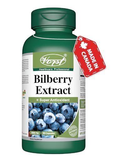 VORST Bilberry Supplement 8000mg Raw Equivalent (80mg 100:1 Extract) 90 Capsules | Eye Antioxidant, Circulation Enhancer & Inflammation Reducer | Non Gmo Wild European Blueberry | Powder Pills | 1 Bottle