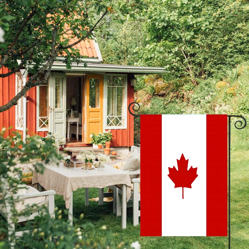 DMERBYL Premium Double sided Canada Garden Flag 12 x18 Inch Small -Nylon | Embroidered Maple Leaf |Canada Day flag Canadian Flags Garden Outdoor Decoration Gift Yard House Banner