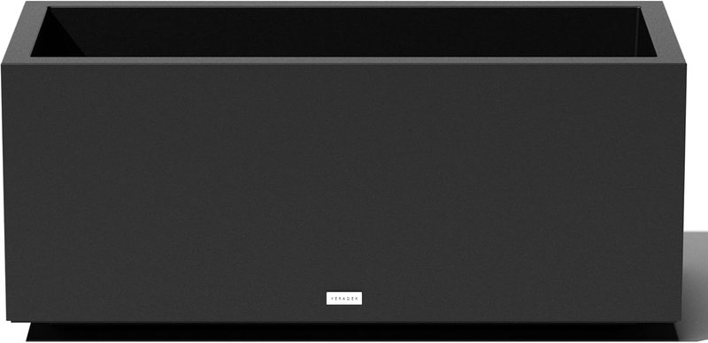 Veradek Block Series Long Box Planter - Large Rectangular Planter for Indoor or Outdoor Patio/Porch | Durable All-Weather Use with Drainage Holes | Modern Décor for Tall Plants, Flowers or Shrubs Black 16.25"H x 15"W x 38"L