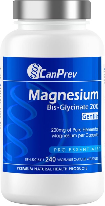 CanPrev Pure Magnesium Bisglycinate 200mg, 240 Vegan Capsules 240-Day Supply - Gentle on the Stomach - Magnesium Bis-glycinate Supplement - Elemental Chelated Complex for Relaxation and Muscle Comfort 240 count (Pack of 1)