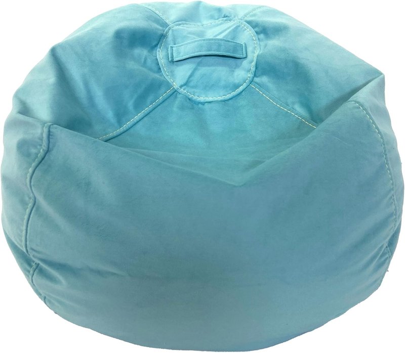 ComfyKids Bean Bag with Carry Handle, Dazzle Blue - Cozy and Soft, Perfect for Reading, Lounging, Playtime; Lightweight, Durable, and Safe for Kids