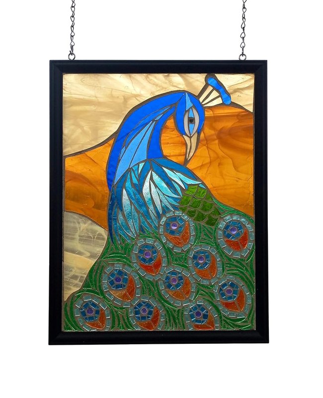 Peacock Stained Glass Mosaic Panel