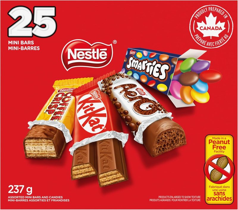 FAVOURITES KITKAT, AERO, SMARTIES & COFFEE CRISP Mini Bars & Candies, Peanut-free Snack, Individually Wrapped, Made in Peanut-free Facility, Prepared in Canada, 237 g