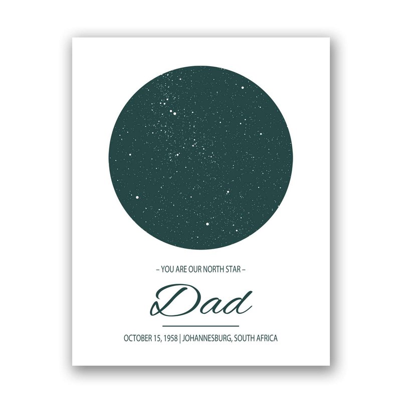 [SF Customizables] You Are Our North Star, Custom Night Sky Map, Star Map Poster, Fathers Day Gift for Dad From Daughter/Son, Personalized Thank You Gift