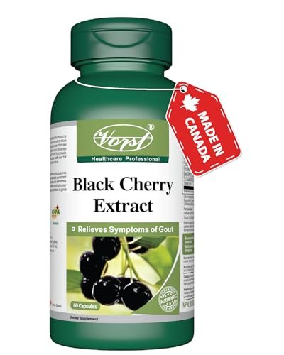 VORST Black Cherry Extract 600mg Per Serving 60 Capsules | Gout Relief Supplement for Symptoms of Uric Acid | Includes Thyme, Peppermint & Celery Extract | Tart Cherry Alternative | 1 Bottle