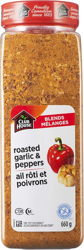 Club House Roasted Garlic and Red Pepper One Step Seasoning 660g - Imported From Canada One Step Seasoning Roasted Garlic and Red Pepper 660 g (Pack of 1)